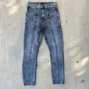 MOTHER The Seamed Swooner Skimp Jeans Grey Wash High Rise Size 25